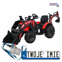 [SX2068] Wielki traktor 720-T z przyczepką i łyżką 2X200W 24V/10Ah ekoskóra pilot pokrowiec MP3