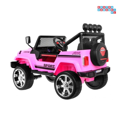 [S2388] Auto terenowe Raptor Drifter na akumulator 4x45W 12V/10Ah pilot led mp3 - różowy