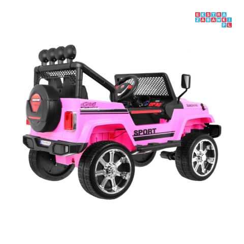 [S2388] Auto terenowe Raptor Drifter na akumulator 4x45W 12V/10Ah pilot led mp3 - różowy