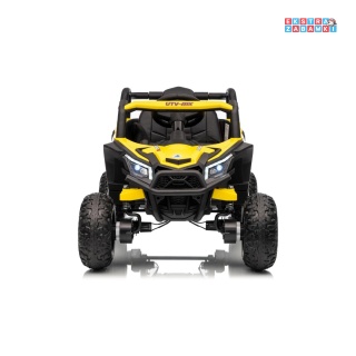 Madman UTV-MX buggy na akumulator 4x4 - żółty, 4x35W, 12V/10Ah, EVA, LED, ekoskóra [XMX-631]