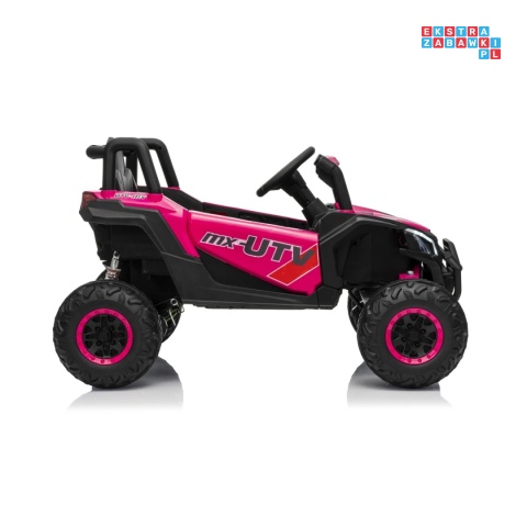 [XMX-631] Buggy Madman UTV-MX na akumulator 4x35W 12V/10Ah EVA LED ekoskóra - różowy
