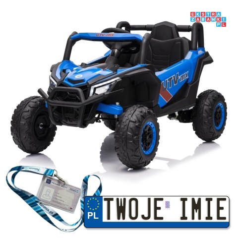 [XMX-631] Buggy Madman UTV-MX na akumulator 4x35W 12V/10Ah EVA LED ekoskóra - niebieski
