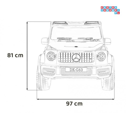 [DK-G63] Mercedes Benz G63 AMG XXL [4x200W 24V/14Ah] koła EVA, LED, ekoskóra - czarny