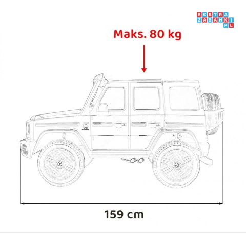 [DK-G63] Mercedes Benz G63 AMG XXL [4x200W 24V/14Ah] koła EVA, LED, ekoskóra - czarny