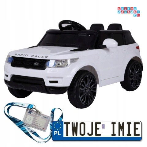 [HL-1638] Auto Start Run z pilotem na akumulator 12V/4.5Ah 2x30W MP3 LED pilot pokrowiec - biały