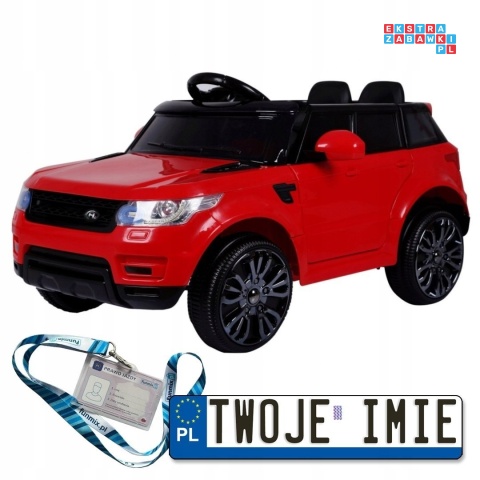 [HL-1638] Auto Start Run z pilotem na akumulator 12V/4.5Ah 2x30W MP3 LED pilot pokrowiec - czerwony