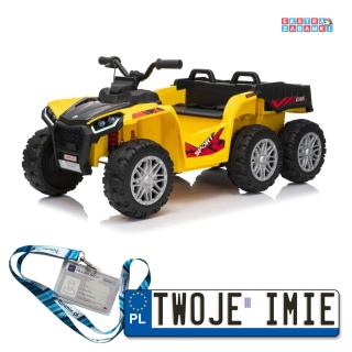 Żółty Quad Sport TX ATV na akumulator - 4x35W, 24V/7Ah, EVA, ekoskóra, bluetooth [HL699]