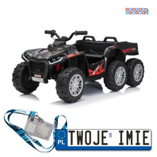 Czarny Quad Sport TX ATV na akumulator - 4x35W, 24V/7Ah, EVA, ekoskóra, bluetooth [HL699]