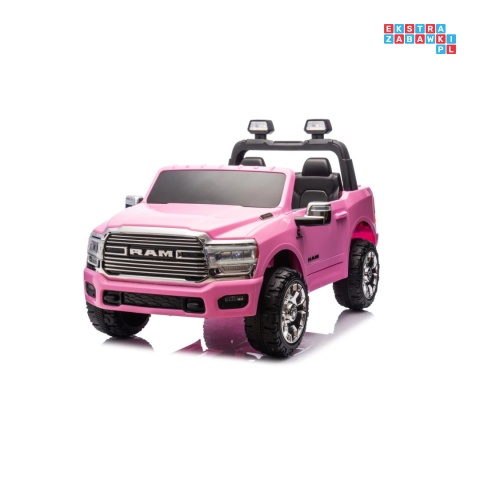 [JJ2599] Auto Ram 3500 na akumulator 2x200W 24V/7Ah ekosóra EVA LED bluetooth - różowy