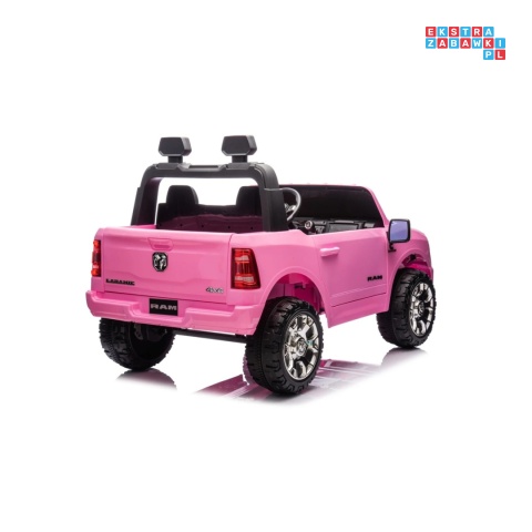 [JJ2599] Auto Ram 3500 na akumulator 2x200W 24V/7Ah ekosóra EVA LED bluetooth - różowy