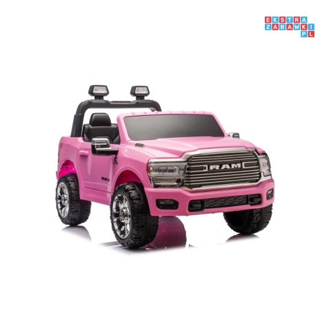 [JJ2599] Auto Ram 3500 na akumulator 2x200W 24V/7Ah ekosóra EVA LED bluetooth - różowy