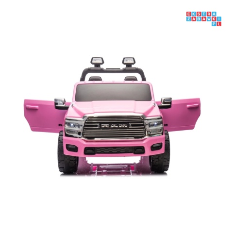 [JJ2599] Auto Ram 3500 na akumulator 2x200W 24V/7Ah ekosóra EVA LED bluetooth - różowy