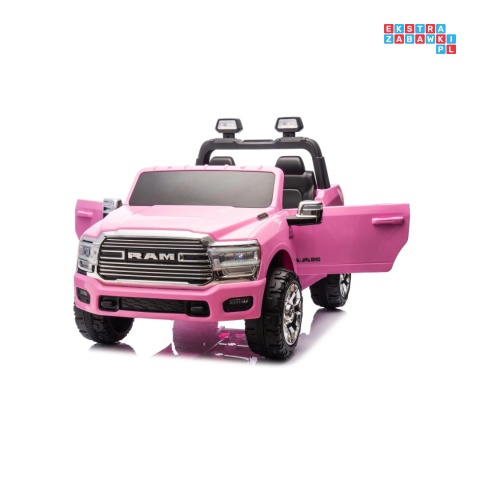 [JJ2599] Auto Ram 3500 na akumulator 2x200W 24V/7Ah ekosóra EVA LED bluetooth - różowy