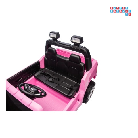 [JJ2599] Auto Ram 3500 na akumulator 2x200W 24V/7Ah ekosóra EVA LED bluetooth - różowy