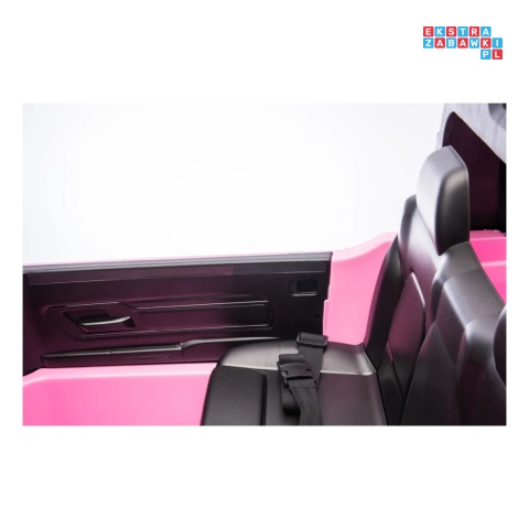 [JJ2599] Auto Ram 3500 na akumulator 2x200W 24V/7Ah ekosóra EVA LED bluetooth - różowy