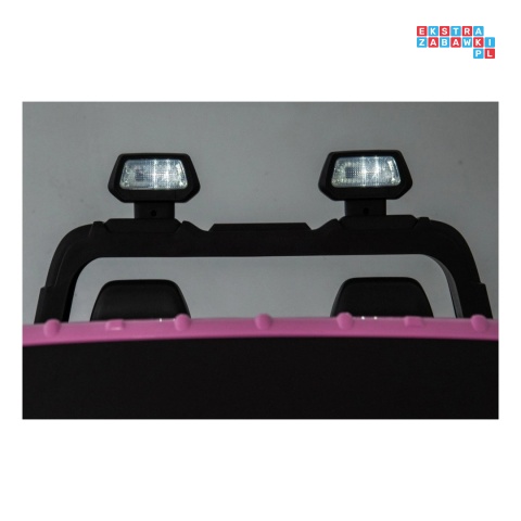 [JJ2599] Auto Ram 3500 na akumulator 2x200W 24V/7Ah ekosóra EVA LED bluetooth - różowy