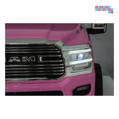 [JJ2599] Auto Ram 3500 na akumulator 2x200W 24V/7Ah ekosóra EVA LED bluetooth - różowy