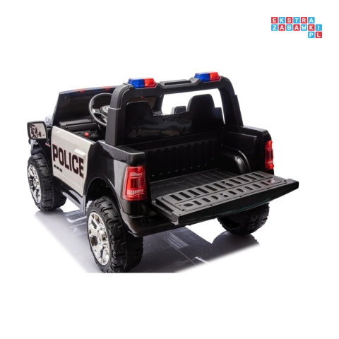 [JJ2599P] Auto policyjne Ram 3500 na akumulator 2x200W 24V/7Ah syrena koguty ekosóra EVA LED