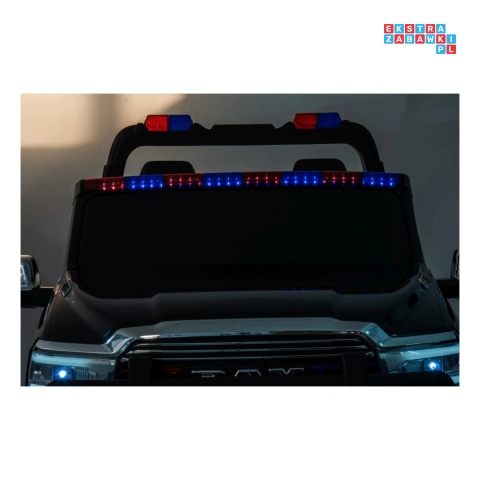 [JJ2599P] Auto policyjne Ram 3500 na akumulator 2x200W 24V/7Ah syrena koguty ekosóra EVA LED