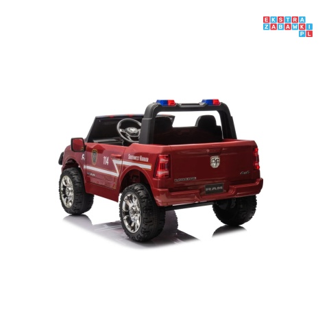 [JJ2599F] Auto straż pożarna Ram 3500 na akumulator 2x200W 24V/7Ah syrena koguty ekosóra EVA LED