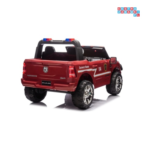 [JJ2599F] Auto straż pożarna Ram 3500 na akumulator 2x200W 24V/7Ah syrena koguty ekosóra EVA LED