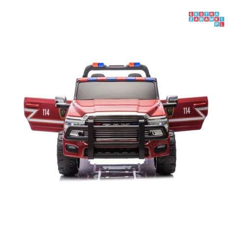 [JJ2599F] Auto straż pożarna Ram 3500 na akumulator 2x200W 24V/7Ah syrena koguty ekosóra EVA LED