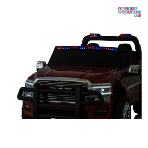 [JJ2599F] Auto straż pożarna Ram 3500 na akumulator 2x200W 24V/7Ah syrena koguty ekosóra EVA LED
