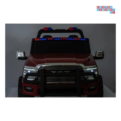 [JJ2599F] Auto straż pożarna Ram 3500 na akumulator 2x200W 24V/7Ah syrena koguty ekosóra EVA LED
