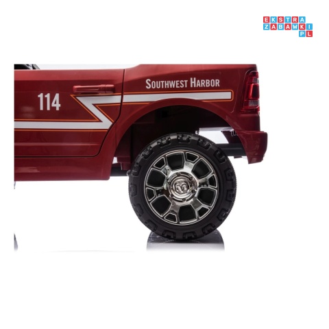 [JJ2599F] Auto straż pożarna Ram 3500 na akumulator 2x200W 24V/7Ah syrena koguty ekosóra EVA LED