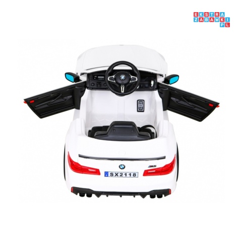 [SX2118] BMW M5 z funkcją DRIFT na akumulator 24V/7Ah pilot, siedzenie z PU, LED - biały