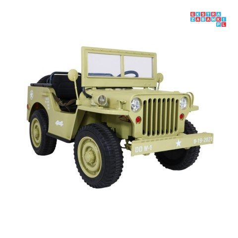 [JH-101.STRONG] Wojskowy pojazd JEEP WILLYS na akumulator 24V/20Ah 4x120W trzyosobowy