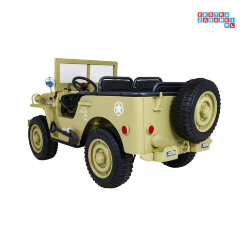 [JH-101.STRONG] Wojskowy pojazd JEEP WILLYS na akumulator 24V/20Ah 4x120W trzyosobowy