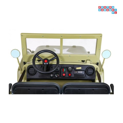[JH-101.STRONG] Wojskowy pojazd JEEP WILLYS na akumulator 24V/20Ah 4x120W trzyosobowy