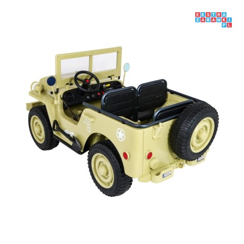 [JH-101.STRONG] Wojskowy pojazd JEEP WILLYS na akumulator 24V/20Ah 4x120W trzyosobowy