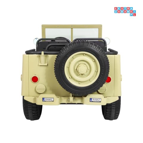 [JH-101.STRONG] Wojskowy pojazd JEEP WILLYS na akumulator 24V/20Ah 4x120W trzyosobowy