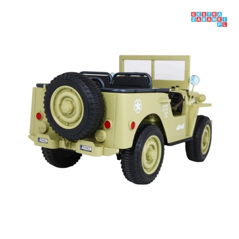 [JH-101.STRONG] Wojskowy pojazd JEEP WILLYS na akumulator 24V/20Ah 4x120W trzyosobowy