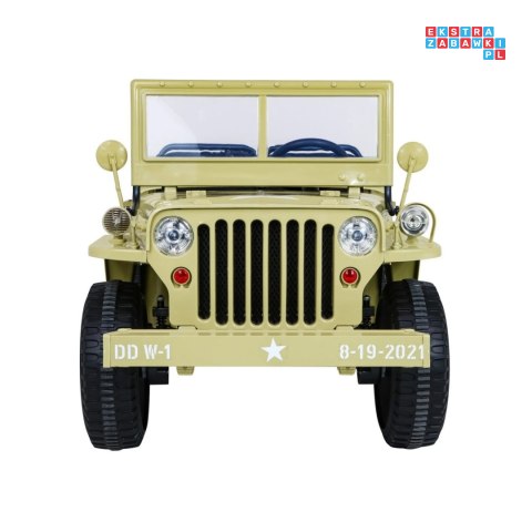 [JH-101.STRONG] Wojskowy pojazd JEEP WILLYS na akumulator 24V/20Ah 4x120W trzyosobowy