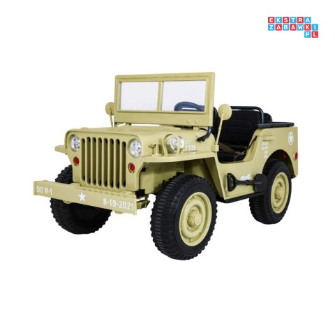 [JH-101.STRONG] Wojskowy pojazd JEEP WILLYS na akumulator 24V/20Ah 4x120W trzyosobowy