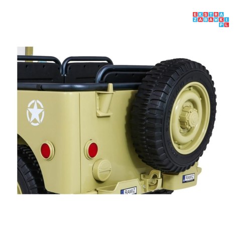 [JH-101.STRONG] Wojskowy pojazd JEEP WILLYS na akumulator 24V/20Ah 4x120W trzyosobowy
