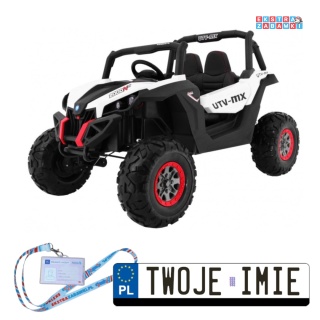 SUPERSTAR UTV-MX buggy na akumulator dwuosobowy - biały, 4x45W, 12V/18Ah, pilot, pokrowiec, LED, BT [XMX-603]