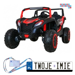 [A032] Buggy ATV Racing dwuosobowy na akumulator 4x200 24V/14Ah pilot MP3 LED - czerwony