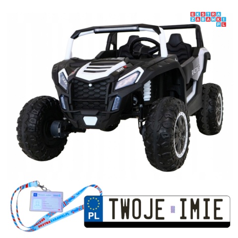 [A032] Buggy ATV Racing dwuosobowy na akumulator 4x200 24V/14Ah pilot MP3 LED - biały