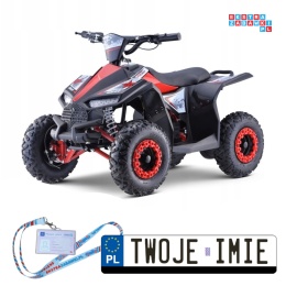 [ATV-11E] Quad HIPERFECT 1000W (48V/12Ah) silnik bezszczotkowy pompowane opony ekoskóra - czerwony [S]