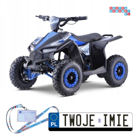 [ATV-11E] Quad HIPERFECT 1000W (48V/12Ah) silnik bezszczotkowy pompowane opony ekoskóra - niebieski