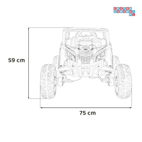 [JH-105] Buggy ATV Defend na akumulator 4x35W 12V/10Ah pilot ekoskóra EVA - pomarańczowy
