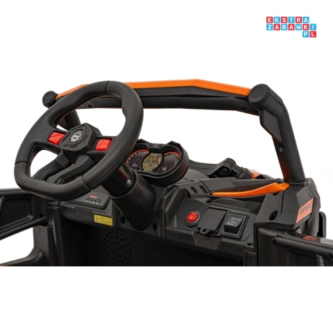 [JH-105] Buggy ATV Defend na akumulator 4x35W 12V/10Ah pilot ekoskóra EVA - pomarańczowy