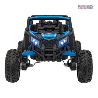 Defend buggy na akumulator dwuosobowy - niebieski, 4x35W, 12V/10Ah, pilot, ekoskóra, EVA [JH-105]