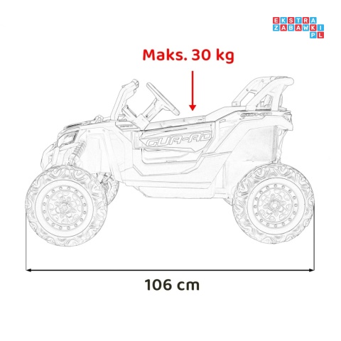 [JH-105] Buggy ATV Defend na akumulator 4x35W 12V/10Ah pilot ekoskóra EVA - niebieski
