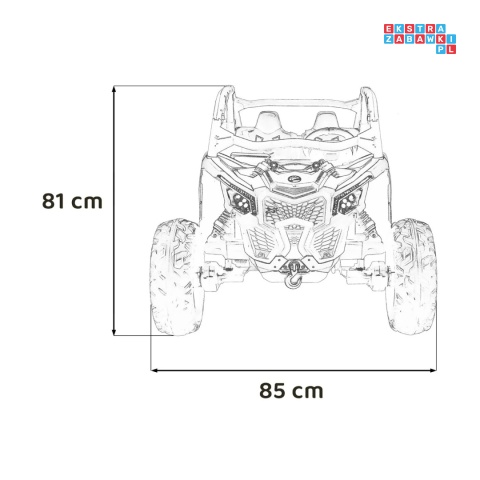 [CA001.STRONG] Buggy Maverick Turbo RR STRONG 2x320W 24V/20Ah ciche silniki pompowane koła ekoskóra - czarny