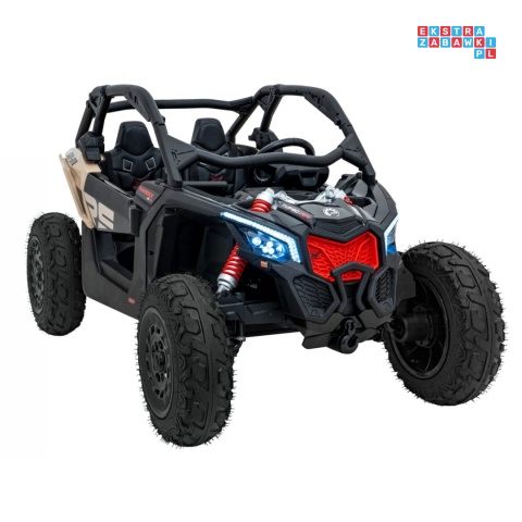[CA001.STRONG] Buggy Maverick Turbo RR STRONG 2x320W 24V/20Ah ciche silniki pompowane koła ekoskóra - czarny